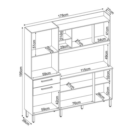 Mueble De Cocina Kit Completo Puertas Cajones Amoblamiento - Imagen 5