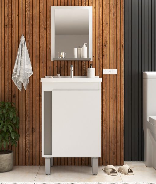 Mueble De Baño Con Bacha Y Espejo - Imagen 2