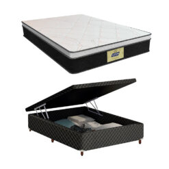 Juego De Dormitorio Colchon 2 Plazas Espuma + Base Baul
