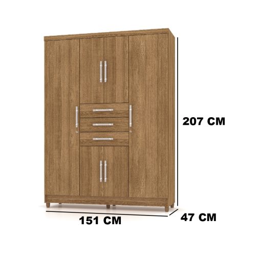 Ropero Placard 6 Puertas 3 Cajones Varios Estantes Y Patas - Imagen 4
