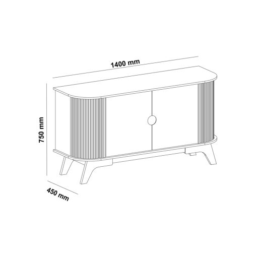 Aparador Buffet Retro 2 Puertas 2 Estantes Con Patas - Imagen 5