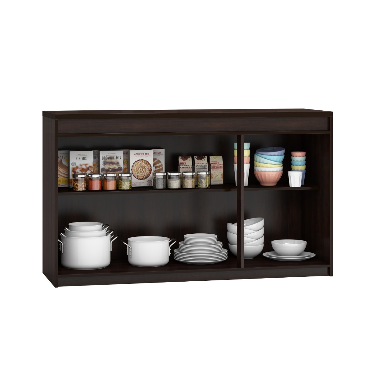 Aparador Bargueño De Comedor Con Estantes Alacena - Imagen 2