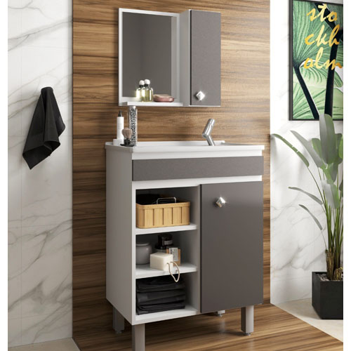 Mueble De Baño 3 Estantes 2 Puertas - Imagen 2
