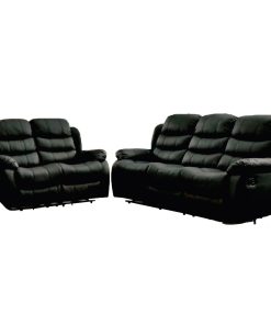 Juego De Living Reclinable 3+2 En Pu Comedor Negro Beverly