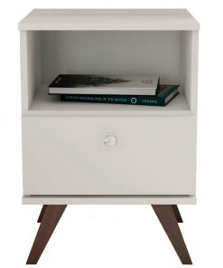 Mesa De Luz Linea Retro Living Dormitorio 1 Cajon Bl Rt3019