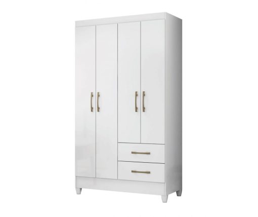 Ropero 4 Puertas 2 Cajones Armario Placard Con Estantes