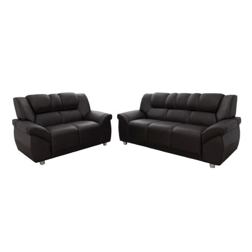 Juego De Living Sillon 3+2 Cuerpos Sofa Pu Negro Cordoba