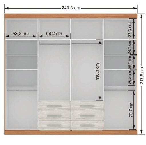 Ropero Placard 8 Puertas 6 Cajones Dormitorio Master 132366 - Imagen 3