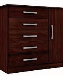 Comodas Cajoneras 5 Puerta 1 Cajon Dormitorio Negro 158
