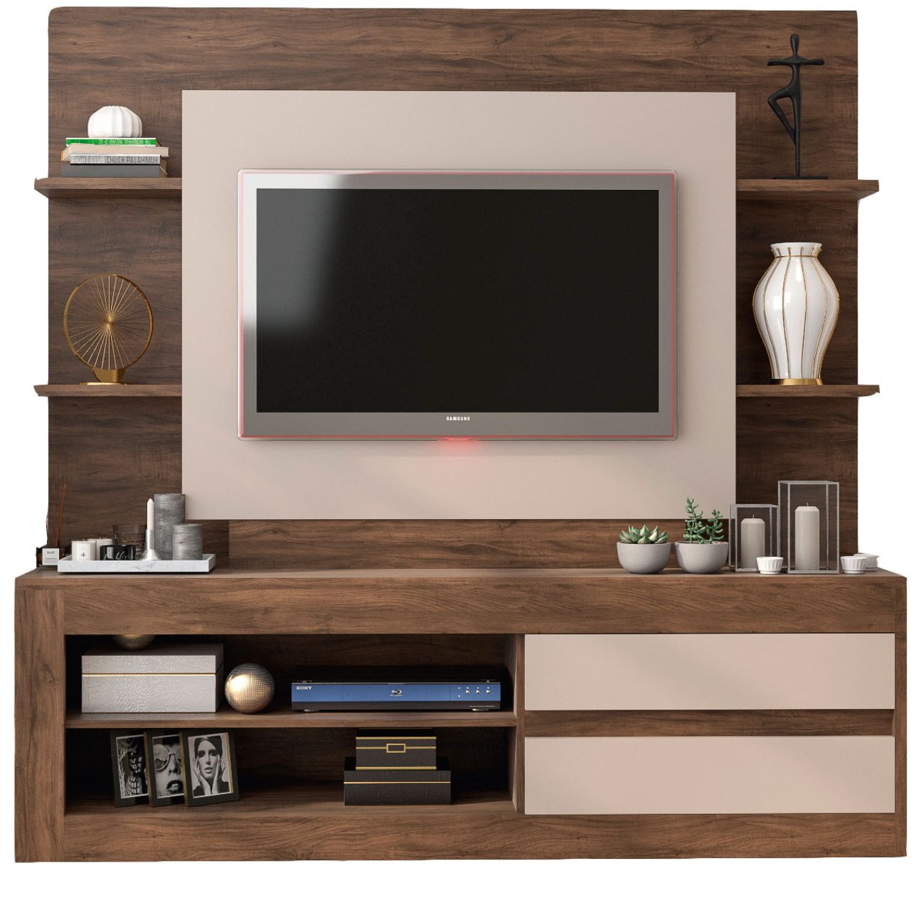 Rack Tv Modular Living Hasta Led 55 Estantes Exclusive