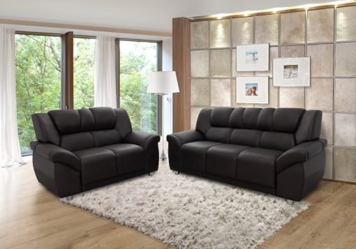 Sillon 3 Cuerpos Sofa Living Pu Negro Córdoba - Imagen 3