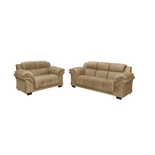 Juego De Living Sillon 3+2 Cuerpos Sofa Beige Oxford