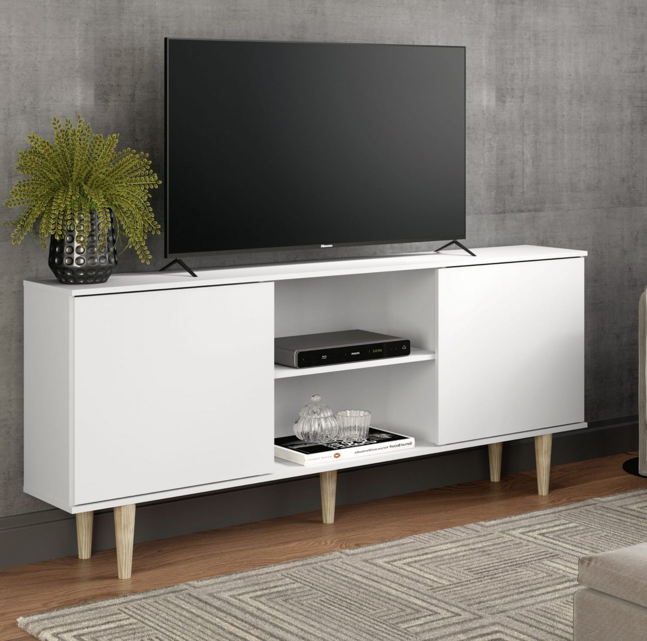 Rack Para Tv Con Diseño Escandinavo Aparador Para Juegos New - Imagen 2