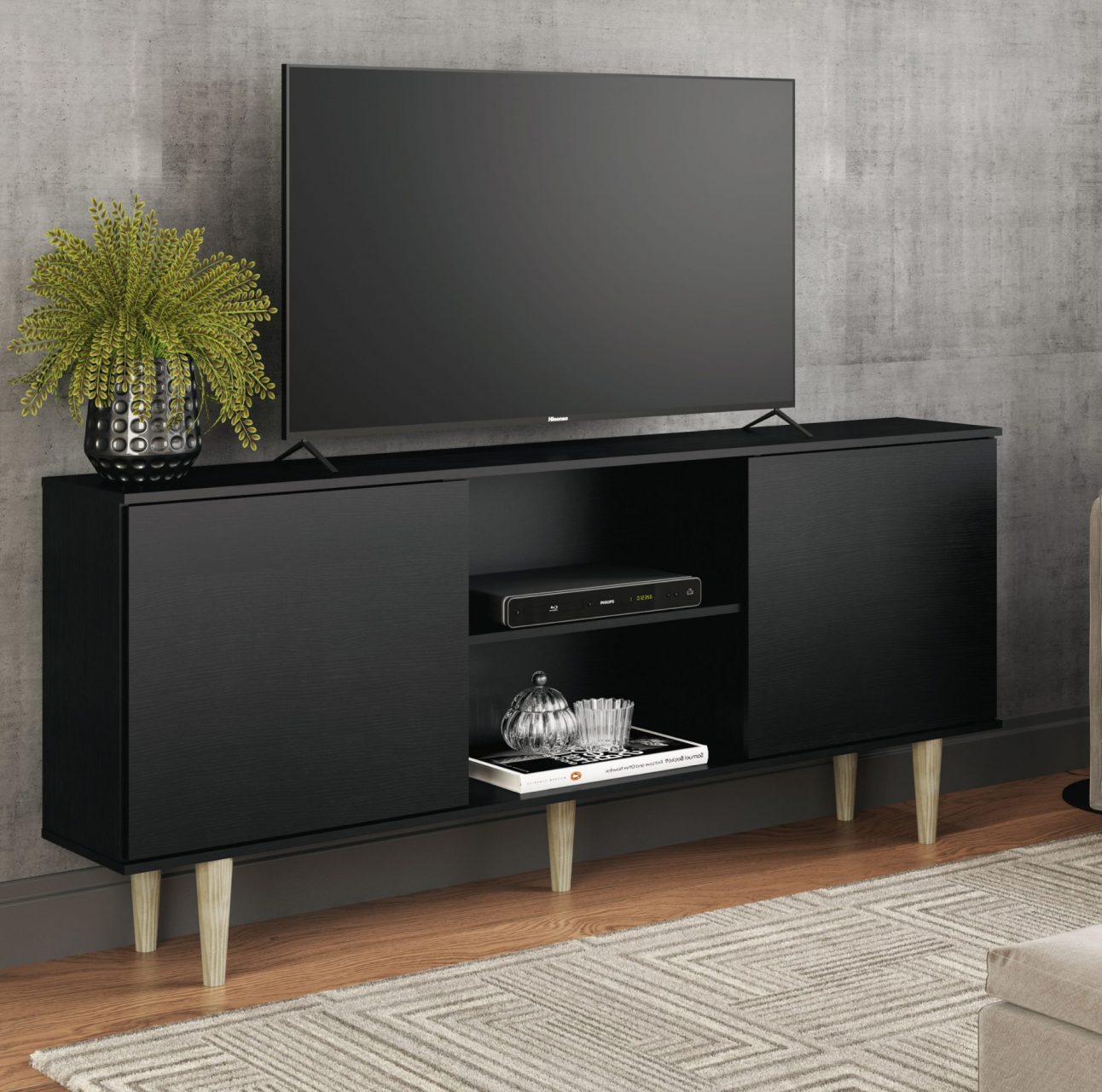 Rack Para Tv Con Diseño Escandinavo Aparador Para Juegos 2 - Imagen 2