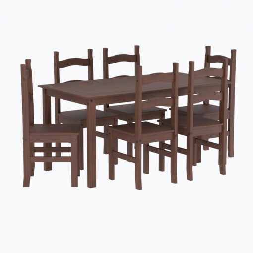 Juego Comedor Mesa 6 Sillas Linea Mexicana Madera