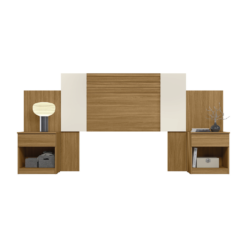 Respaldo Cabecera 2 Plazas Con Mesas De Luz 1 Cajon