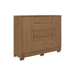 Cómoda Pinhais 4 Cajones y 2 Puertas