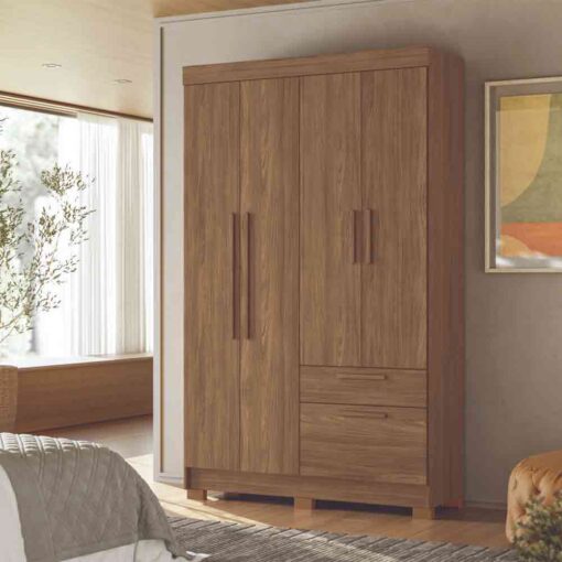 Ropero 4 Puertas 2 Cajones Y 5 Estantes - Imagen 2