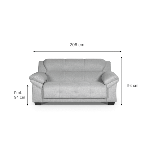 Sillón 3 Cuerpos Oxford Gris - Imagen 6