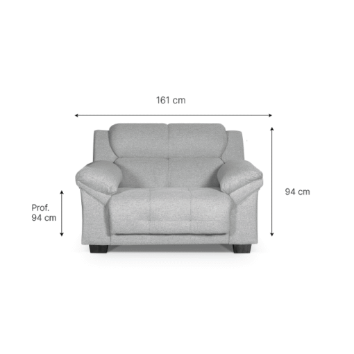Sillón 2 Cuerpos Oxford Gris - Imagen 5