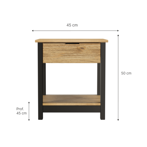 Mesa Lateral 1 Cajón Linea Moderna - Imagen 3