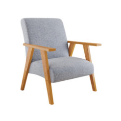 Poltrona Alta Moderna Tapizada Tela Mdp