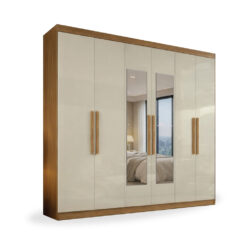 Ropero 6 Puertas Batientes Con Espejo