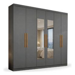 Ropero 6 Puertas Batientes Con Espejo