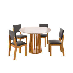 Juego De Comedor 4 Sillas Mesa Redonda 100% Mdp