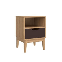 Mesa De Luz Alta 1 Cajon Con Estan Y Patas 100% Mdp