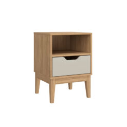 Mesa De Luz Alta 1 Cajon Con Estan Y Patas 100% Mdp