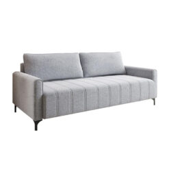 Sofa 3 Cuerpos Tapizado Tela Terciopelo Patas Metalicas
