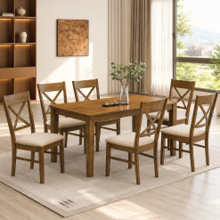 Alternative view of Juego De Comedor 6 Sillas Tapizadas Madera Maciza