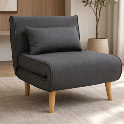 Alternative view of Sofa Cama 1 Plaza Plegable Patas De Madera Tapizado Tela