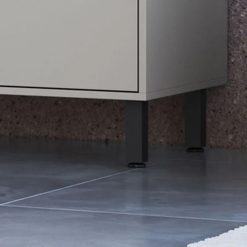 Panelero Cristalero Modular 4 Puertas Con Vidrio Y Patas Gris - Imagen 5