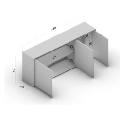 Aereo Modular Alto 3 Puertas Con Estante Mdp - Imagen 5