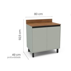 Bajo Mesada Modular 2 Puertas Con Patas Mdp - Imagen 4