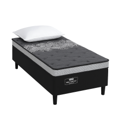 Sommier 1 Plaza Espuma Y Resortes Euro Top Alta Densidad
