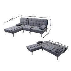 Alternative view of Sofá Cama Con Chaise Long Tapizado En Tela