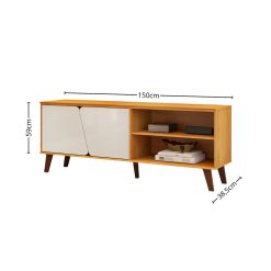 Rack Tv Modular 2 Puertas 2 Estantes Con Patas - Imagen 5