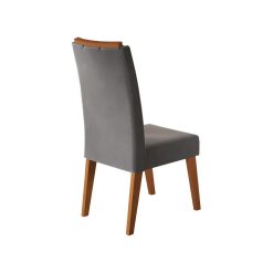 Alternative view of Silla De Comedor Moderna Tapizada Tela Patas Madera