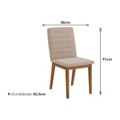 Alternative view of Silla De Comedor Moderna Tapizada Tela Patas Madera
