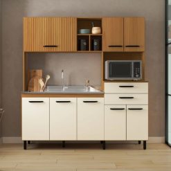 Alternative view of Kit De Cocina Taina 8 Puertas 2 Cajones Con Patas Mdp Crema