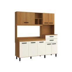 Kit De Cocina Taina 8 Puertas 2 Cajones Con Patas Mdp Crema