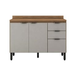 Mueble Bajo Mesada 3 Puertas 3 Cajones Tiradores Metalicos Mdp