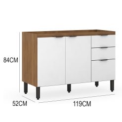 Alternative view of Mueble Bajo Mesada 3 Puertas 3 Cajones Tiradores Metalicos Mdp